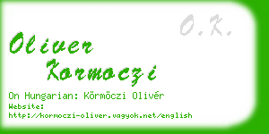 oliver kormoczi business card